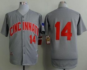 Wholesale Cheap Mitchell And Ness 1969 Reds #14 Pete Rose Grey Throwback Stitched MLB Jersey