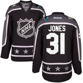 Wholesale Cheap Sharks #31 Martin Jones Black 2017 All-Star Pacific Division Women\'s Stitched NHL Jersey