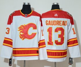 Wholesale Cheap Adidas Flames #13 Johnny Gaudreau White Authentic 2019 Heritage Classic Stitched NHL Jersey