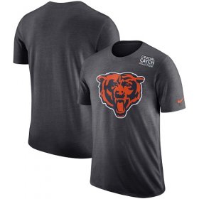 Wholesale Cheap NFL Men\'s Chicago Bears Nike Anthracite Crucial Catch Tri-Blend Performance T-Shirt