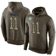 Wholesale Cheap NFL Men's Nike Miami Dolphins #11 DeVante Parker Stitched Green Olive Salute To Service KO Performance Hoodie