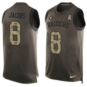 Wholesale Cheap Nike Raiders #8 Josh Jacobs Green Men\'s Stitched NFL Limited Salute To Service Tank Top Jersey