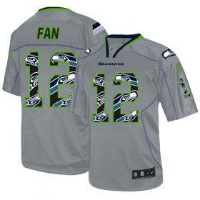 Wholesale Cheap Nike Seahawks #12 Fan New Lights Out Grey Men\'s Stitched NFL Elite Jersey