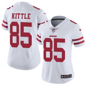 Wholesale Cheap Nike 49ers #85 George Kittle White Women\'s Stitched NFL Vapor Untouchable Limited Jersey