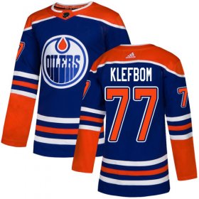 Wholesale Cheap Adidas Oilers #77 Oscar Klefbom Royal Blue Alternate Authentic Stitched NHL Jersey