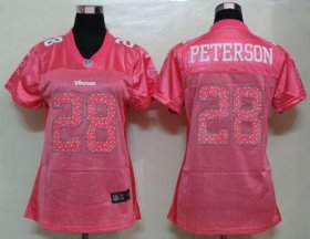 Wholesale Cheap Nike Vikings #28 Adrian Peterson Pink Sweetheart Women\'s NFL Game Jersey