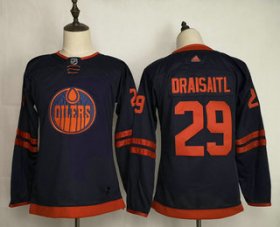 Wholesale Cheap Youth Edmonton Oilers #29 Leon Draisaitl Navy Blue 50th Anniversary Adidas Stitched NHL Jersey