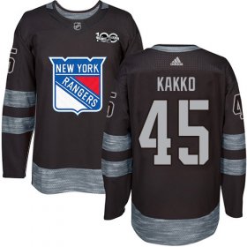 Wholesale Cheap Adidas Rangers #45 Kappo Kakko Black 1917-2017 100th Anniversary Stitched NHL Jersey