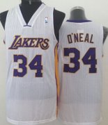 Wholesale Cheap Los Angeles Lakers #34 Shaquille O'neal White Swingman Jersey