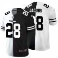 Cheap Las Vegas Raiders #28 Josh Jacobs Men's Black V White Peace Split Nike Vapor Untouchable Limited NFL Jersey