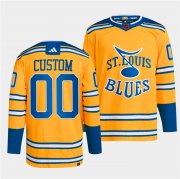 Wholesale Cheap Men's St. Louis Blues Custom Yellow 2022-23 Reverse Retro Stitched Jersey