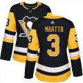 Wholesale Cheap Adidas Penguins #3 Olli Maatta Black Home Authentic Women's Stitched NHL Jersey