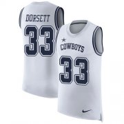 Wholesale Cheap Nike Cowboys #33 Tony Dorsett White Men's Stitched NFL Limited Rush Tank Top Jersey
