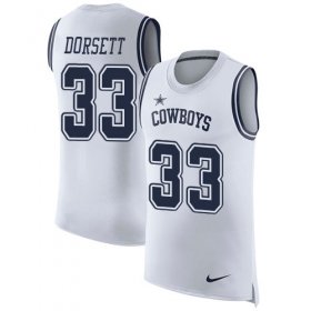 Wholesale Cheap Nike Cowboys #33 Tony Dorsett White Men\'s Stitched NFL Limited Rush Tank Top Jersey