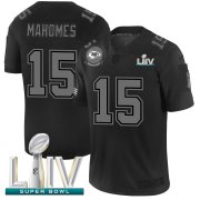 Wholesale Cheap Kansas City Chiefs #15 Patrick Mahomes Men's Nike Black Super Bowl LIV 2020 2019 Salute to Service Limited Stitched NFL Jersey