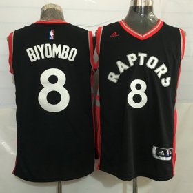 Wholesale Cheap Men\'s Toronto Raptors #8 Bismack Biyombo Black With Red New NBA Rev 30 Swingman Jersey