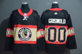Wholesale Cheap Adidas BlackHawks Custom Men\'s Black Classic Retro Stitched NHL Jersey