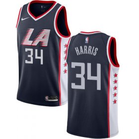 Wholesale Cheap Men\'s Clippers 34 Tobias Harris Navy 2018-19 City Edition Nike Swingman Jersey