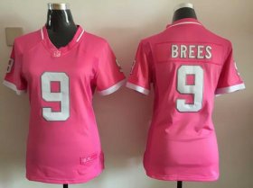 Wholesale Cheap Nike Saints #9 Drew Brees Pink Women\'s Stitched NFL Elite Bubble Gum Jersey
