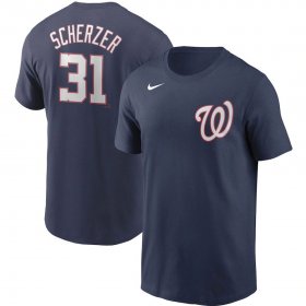 Wholesale Cheap Washington Nationals #31 Max Scherzer Nike Name & Number T-Shirt Navy