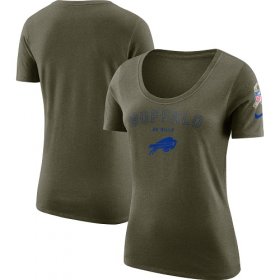 Wholesale Cheap Women\'s Buffalo Bills Nike Olive Salute to Service Legend Scoop Neck T-Shirt