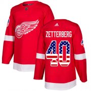 Wholesale Cheap Adidas Red Wings #40 Henrik Zetterberg Red Home Authentic USA Flag Stitched NHL Jersey