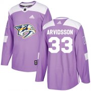 Wholesale Cheap Adidas Predators #33 Viktor Arvidsson Purple Authentic Fights Cancer Stitched NHL Jersey