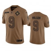 Wholesale Cheap Men's Las Vegas Raiders #9 Tyree Wilson 2023 Brown Salute To Service Limited Football Stitched Jersey