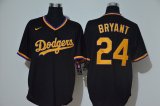 Wholesale Cheap Los Angeles Dodgers #24 Kobe Bryant Men's Nike Black Golden No. Cool Base MLB Jersey
