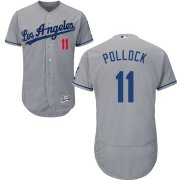 Wholesale Cheap Los Angeles Dodgers #11 A.J. Pollock Grey Flex Base Stitched MLB Jersey
