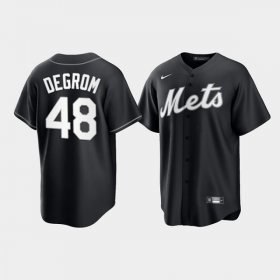 Wholesale Cheap Men\'s New York Mets #48 Jacob deGrom Black Cool Base Stitched Baseball Jersey