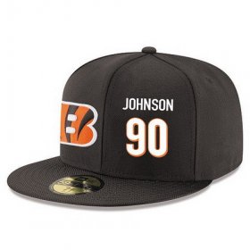 Wholesale Cheap Cincinnati Bengals #90 Michael Johnson Snapback Cap NFL Player Black with White Number Stitched Hat