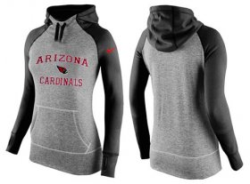 Wholesale Cheap Women\'s Nike Arizona Cardinals Performance Hoodie Grey & Black