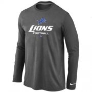 Wholesale Cheap Nike Detroit Lions Critical Victory Long Sleeve T-Shirt Dark Grey
