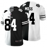 Cheap Minnesota Vikings #84 Randy Moss Men's Black V White Peace Split Nike Vapor Untouchable Limited NFL Jersey