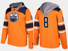 Wholesale Cheap Oilers #8 Ty Rattie Orange Name And Number Hoodie