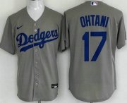 Cheap Youth Los Angeles Dodgers #17 Shohei Ohtani Gray Cool Base Jersey