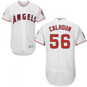 Wholesale Cheap Angels of Anaheim #56 Kole Calhoun White Flexbase Authentic Collection Stitched MLB Jersey