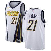 Wholesale Cheap Nike Pacers #21 Thaddeus Young White NBA Swingman Earned Edition Jersey