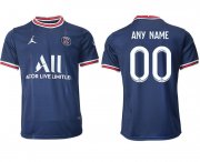Wholesale Cheap Men 2021-2022 Club Paris Saint-Germain home aaa version blue customized Soccer Jersey