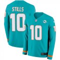 Wholesale Cheap Nike Dolphins #10 Kenny Stills Aqua Green Team Color Men's Stitched NFL Limited Therma Long Sleeve Jersey