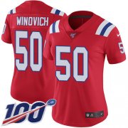 Wholesale Cheap Nike Patriots #50 Chase Winovich Red Alternate Women's Stitched NFL 100th Season Vapor Limited Jersey