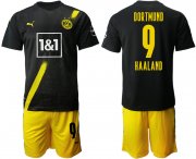 Wholesale Cheap Men 2020-2021 club Dortmund away 9 black Soccer Jerseys
