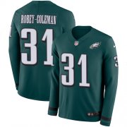 Wholesale Cheap Nike Eagles #31 Nickell Robey-Coleman Green Team Color Men's Stitched NFL Limited Therma Long Sleeve Jersey