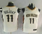 Wholesale Cheap Men's New Orleans Pelicans #11 Jrue Holiday New White 2017-2018 Nike Swingman Stitched NBA Jersey