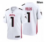 Wholesale Cheap Men Atlanta Falcons #1 Justin Fields White 2021 Draft Jersey