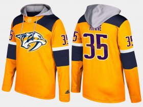 Wholesale Cheap Predators #35 Pekka Rinne Yellow Name And Number Hoodie