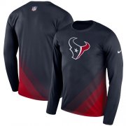 Wholesale Cheap Men's Houston Texans Nike Navy Sideline Legend Prism Performance Long Sleeve T-Shirt