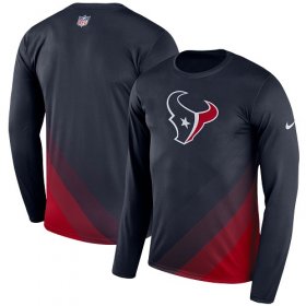 Wholesale Cheap Men\'s Houston Texans Nike Navy Sideline Legend Prism Performance Long Sleeve T-Shirt