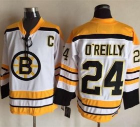 Wholesale Cheap Bruins #24 Terry O\'Reilly White CCM Throwback Stitched NHL Jersey